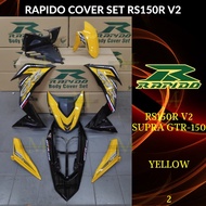 RAPIDO COVER SET RS150R/RS150 V2 V3 SUPRA GTR150 (10) YELLOW (STICKER TANAM/AIRBRUSH) COVERSET
