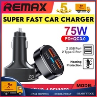 REMAX Car Adapter Fast Charging Car Charger Type C RCC-329 75W Car USB Socket Charger Kereta Car Cha