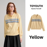 Toyouth | Rabbit Faux Yarn Core-Spun Striped Polo Knitwear