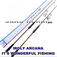 Iroly arcana light jigging rod 180cm PE 1.5,3,4 Carbon solid full fuji