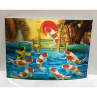 DISPLAY IMAGE POSTER 3D KOI FISH 9 PIECES SIZE 34x24 cm (LxH) TAMPA FRAME