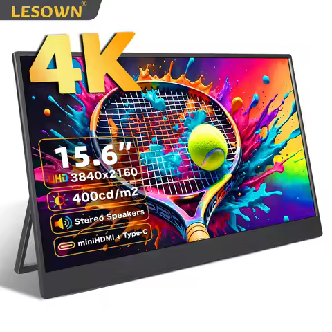 LESOWN 4K 15.6 inch Monitor 3840x2160 UHD Touch HDMI USB-C VESA Portable Lightweight Auxiliary Scree