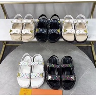 Donkey SlippersTM Co-Branded Model Takashi Murakami Black White Tricolor Thick-Soled Velcro Slippers