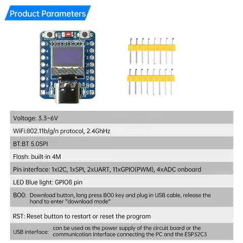 ESP32-C3 OLED Development Board 0.42 Inch OLED WiFi Bluetooth Module Ceramic Antenna Wifi Bluetooth 