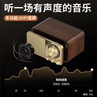 New jy66Vintage Wooden Classical Home Radio with Subwoofer, Card Slot, Retro Small Speaker