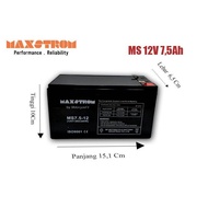 aki kering ups 12v 7.5ah / aki mainan mobil mobilan 12v 7.5ah / aki VRLA MAXSTROM 12V 7.5AH