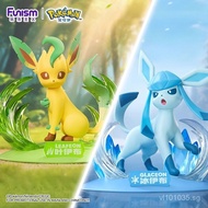 Plush Series Desktop Leaf Couple Model Figurine Pokémon Eevee Instant Ice Eevee Shining Official Dol