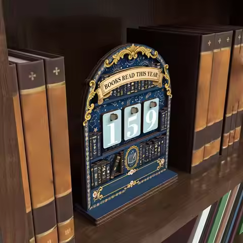 Wooden Book Read This Year Counter Tracker Up To 999 Books Challenge Tracker Retro Calendar Classroo