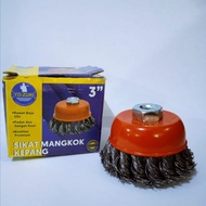 Sikat KAWAT MANGKOK GERINDA FRT CUP BRUSH KEPANG 3 INCH SIKAT KAWAT RODA