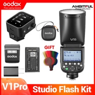 Godox V1 Pro V1Pro TTL Li-ion แฟลชกล้องติดหมวกกลมส่งไร้สายแฟลช Speedlite พร้อมทริกเกอร์ X3 Godox สำห