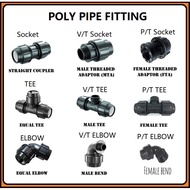 YLK 20MM 25MM HDPE Poly Pipe Fittings Poly Paip Fitting Connector / Penyambung Poly Paip Gigi  Elbow Socket Tee