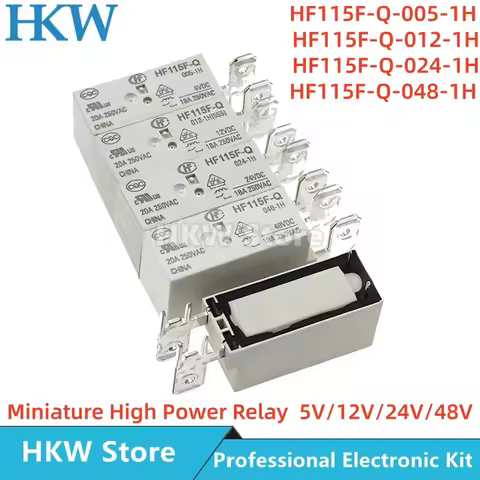 5pcs Power Relay HF115F-Q HF115F-Q-005-1H HF115F-Q-012-1H HF115F-Q-024-1H HF115F-Q-048-1H 012 024 1H