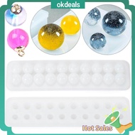 OKDEALS New Flat Molds Epoxy Resin Molds Collection Casting Mold Handmade Ball Silicone Round Beads Mold DIY Craft Mold Resin Mould