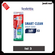 SYSTEMA smart clean soft toothbrush, contents 3 pcs SYSTEMA toothbrush soft toothbrush