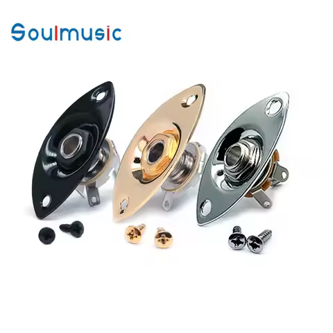 Metal 1/4" Oval Guitar Input Jack Output Plate Jackplate Socket for ST TL Electric Guitar