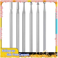 【D&F】6 Pcs 3/32 Inch Shank Steel Engraving Router Bits, Olive Amber Carving Drill Bits for Rotary To