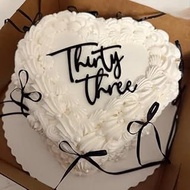 Black Acrylic Thirty Three Number Birthday Cake Topper,Happy 33rd Birthday Custom Party Decoration,3