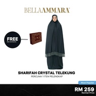 Bella Ammara Sakura Cotton Sharifah Crystal Telekung - Black/Size XS-XXL