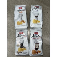 European Imported Snacks Italian Alfredos Original Cut Potato Chips-Black Truffle Amica Salted Wave 