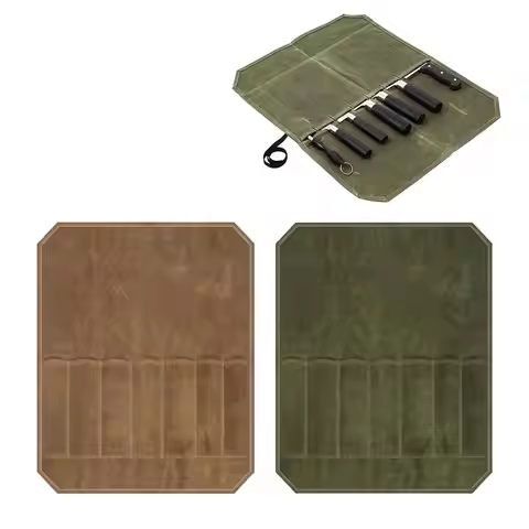 Canvas Knife Roll Bags Portable Knife Storage Roll Bags Chef Knife Carrier Waterproof Knife Roll Sto