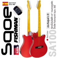 Sqoe  SA100 กีตาร์โปร่งไฟฟ้า เทเลคูสติค  41 นิ้ว ทรง Telecoustic * ใช้ปิ๊กอัพ Fishman® Isys+ 302 * + แถมฟรีถ่าน 9V ( Telecaster Style Acoustic Electric Guitar)