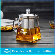 COD One Two Cups Teko Kaca Teh Pitcher Borosilikat dengan Saringan TP 761 / Teko teh tahan panas poc