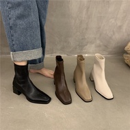 White Velvet Martin Boots - Feminine Ankle Boots for Fall/Spring