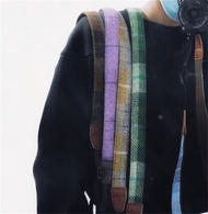可個性化刺繡 英國復古格紋單反微單數碼照相機背帶肩帶斜跨掛繩