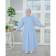 Vallina Outfit - Qiran Kids Gamis Muslim Lebaran Anak Perempuan Ceruty Babydoll Apk Payet Premium