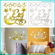 HO Nordic Moon Star Acrylic Mirror Wall Stickers Holiday New Year Party Decoration