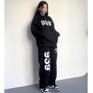 Pig Ouni 939 Printed Sweatpants Women American Style Spring Autumn Pure Cotton Loose Wide-Leg Pants 