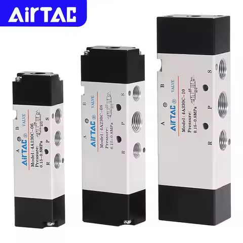 AIRTAC Original Pneumatic Double Air Control Valve 5/3 Way 4A130-M5 4A130-06 4A230-06 4A230-08 4A330