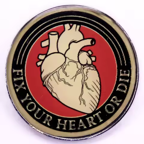 Fix your Heart or Die Enamel Pin Twin Peaks Brooch Badge Backpack Decora Lapel Pin