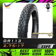 TAYAR GRT GLOBAL RUBBER TUBELESS TYRE GR113 2.75-17 (DUAL SPORT)