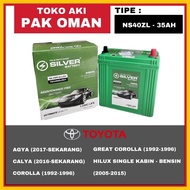 AKI KERING MOBIL TOYOTA AGYA, AYLA, COROLLA, AKI SILVER BATTERY