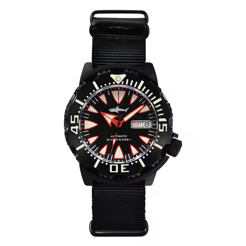 HEIMDALLR New Monster V2 Frost Automatic Watch Men NH36A Men's Mechanical Sapphire Glass 62mas Black