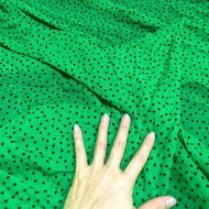 E619 - Soft rough chiffon fabric with small polka dots (1.9m x 1.5m) - velvet polka dots, no stretch
