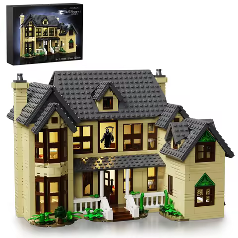 Horror House Building Block Set Home Decor Scary Movie Haunted House Model Halloween Room Decoration