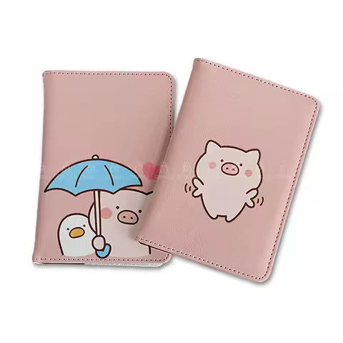 New Travel Essentials Passport Cover Cute PinkPig Passport Holder Lady's Travel Passport Wallet Qual