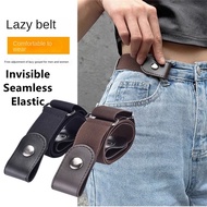 Korean Invisible Seamless Elastic Lazy Belt Perforated Waistband  Invisible Jeans Belt Tali Pinggang
