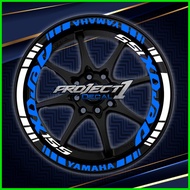 ✻ ◊☜ Aerox 155 Reflective Mags Sticker set ( 4 side Front & Rear tire )