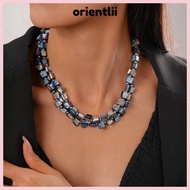 ORIENTLIIY Beaded Necklace, Elegant Double-layer Colorful Necklace, Fashion Exaggerate Irregular Jew
