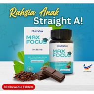 【Ready Stock】 NUTRIDAX MAX FOCUS - ANAK-ANAK FOKUS BELAJAR MENINGKAT (30's TABLET)