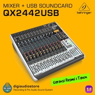 Audio Mixer 12 Channel Behringer QX2442 USB Soundcard Recording