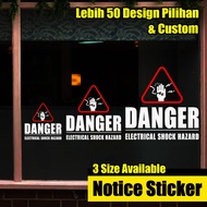 DANGER ELECTRICAL SHOCK HAZARD WINDOW STICKER WALL STICKER / SC67