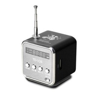 全城熱賣 - TD-V26 便攜式音箱配FM迷你多功能收音機USB筆記本音箱電視電話支持SD / TF卡Mp3音樂播放器，顏色:黑色