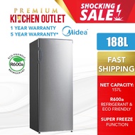 Midea 188L Upright Freezer MUF-208SD | R600a Refirgerant | Eco Friendly | Fridge | Peti Sejuk | Peti