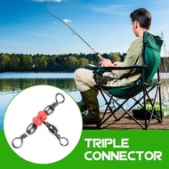 3 Way Fishing Tackle Connector Cross Line Swivels Barrel Shaped Tee T Type 8 Swivel Splitter T K8e2