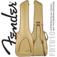 Fender® FBT-610 Bass Tweed Gig Bag กระเป๋ากีตาร์เบส บุฟองน้ำหนาพิเศษ 10 มิล ซิปกันน้ำเข้า ลาย Tweed