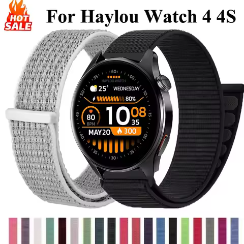 20mm 22mm Nylon Loop For Haylou Watch 4 4S Sport Wrist Band For Haylou S6 RS5 R8 S8 /Solar 5/Solar U